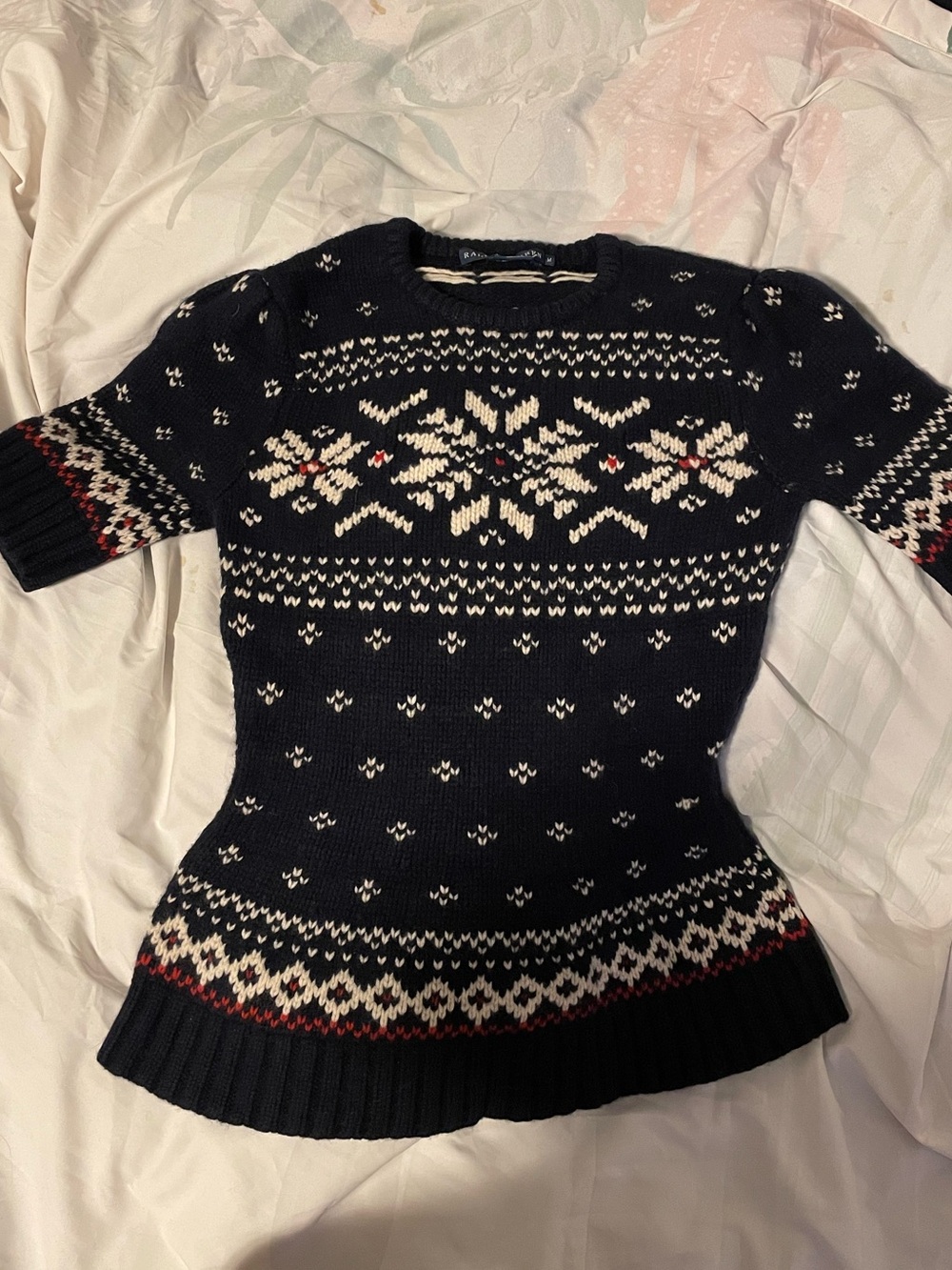 Ralph Lauren Short Sleeve Nordic patterned Sweater